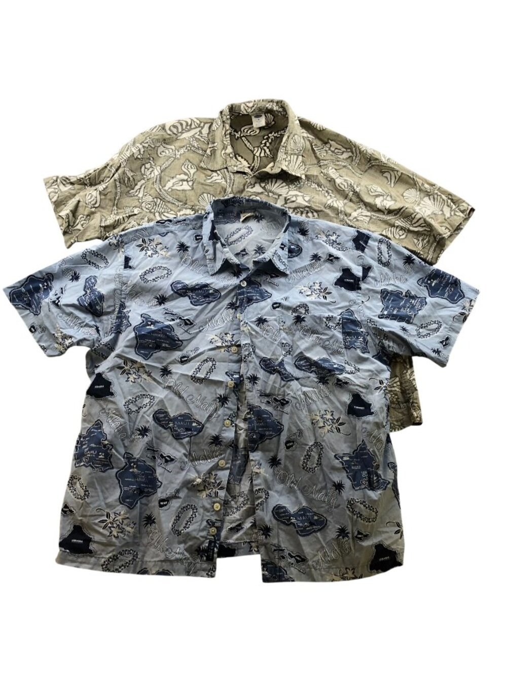2 Old Navy Mens Hawaiian Shirt Size XL Lot Of Two Vintage Short Sleeve Button Up